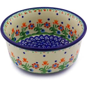 polish pottery bowl 5-inch (spring flowers theme)