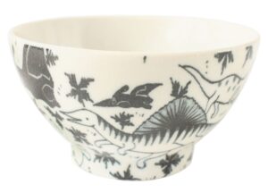 mino ware japanese ceramics rice bowl various dinosaur matte finish made in japan (japan import) gbc002