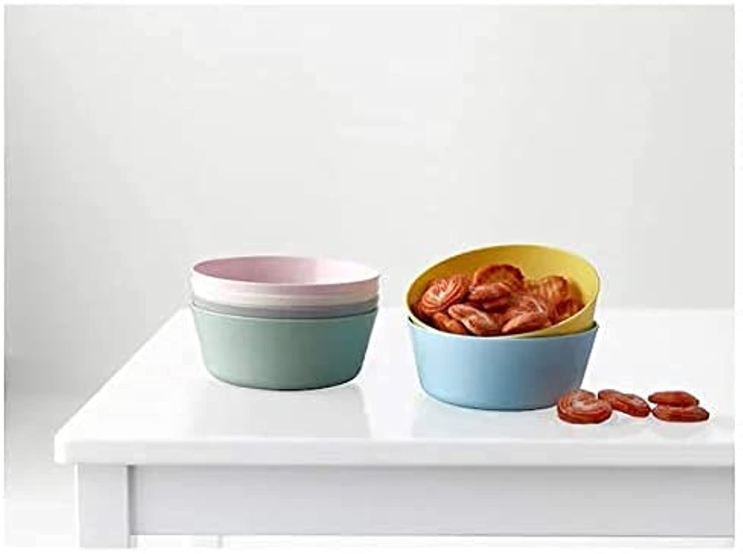6 Bowls Mixed Colors for Kids by IKEA (KALAS Bowl) Best for Birthday Parties and Learning How to EAT Unbreakable Bowls