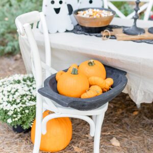 Mud Pie Oval Dough Bowl Set, Black, small 12" x 17" | large 14 1/2" x 21"