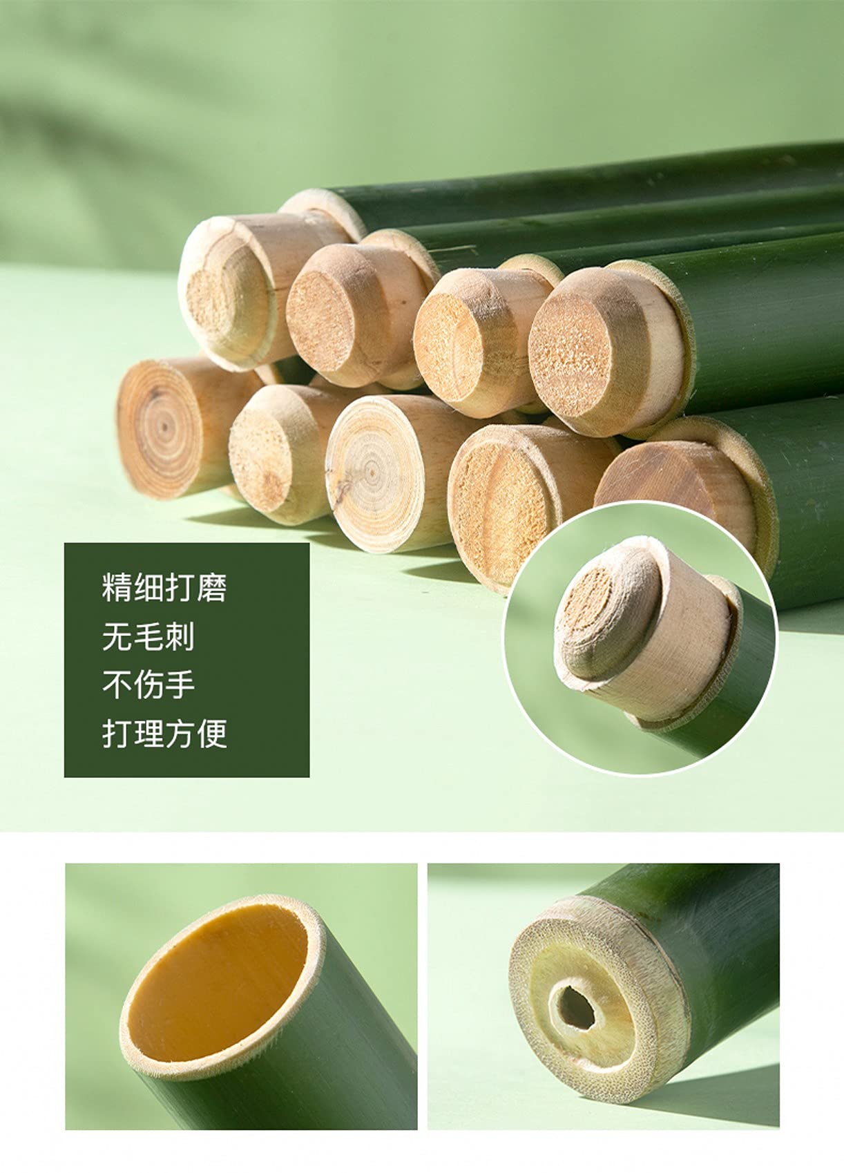 WellieSTR (Outer Dia.3~3.5cm 10Sets Fresh Handmade Natural Mini Bamboo Wrapped Sticky Rice Steamer,Chinese Snack Tool, Banboo Tubes,Zongzi ZhuTongFan