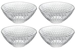 barski glass bowl - for dessert - salad - pasta - fruit - nuts - chocolate - set of 4 bowls - designed - 6.25" diameter - made in europe