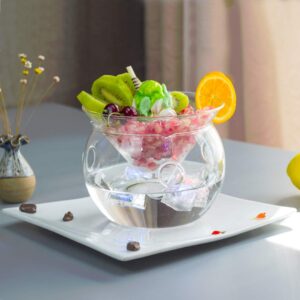 Yardwe Salad Serving Bowl Ramekins Dishes Salad Container Cold Dip Container Glass Container Clear Glass Bowls Nut Dish Salad Display Bowl Dip Bowls Food Cooking Vegetable Bowl