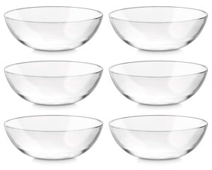 glass - bowl - for soup - dessert - pasta - fruit - soup plate - 20 oz. - set of 6-6.5" diameter - made in europe - by barski