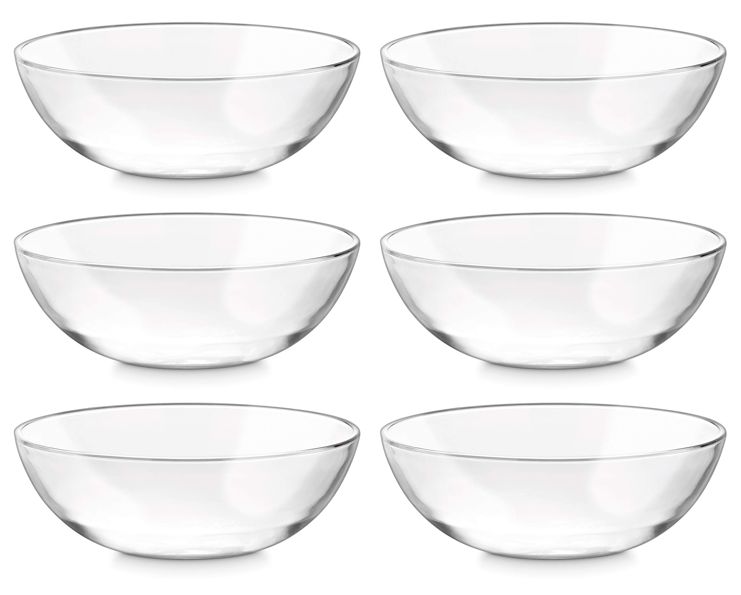 Glass - Bowl - for Soup - Dessert - Pasta - Fruit - Soup Plate - 20 oz. - Set of 6-6.5" Diameter - Made in Europe - by Barski