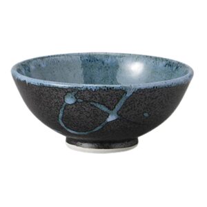 yamashita kogei 753304731 rice bowl, black shio thick mouth nakahira, 4.7 x 2.0 inches (12 x 5 cm)