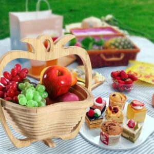 ZJX0769 Pineapple Fruit Foldable Basket in Healthy & Reusable Wooden Tray Gourmet Fruit Box Best Gift for Holiday Kitchen Party