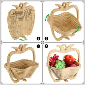 ZJX0769 Pineapple Fruit Foldable Basket in Healthy & Reusable Wooden Tray Gourmet Fruit Box Best Gift for Holiday Kitchen Party