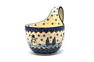 polish pottery loop handle bowl - unikat signature u4661