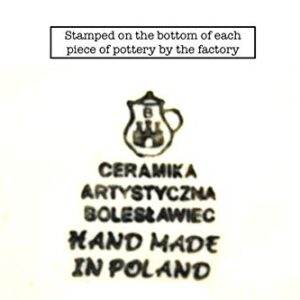 Polish Pottery Bowl - Shallow Scalloped - Small - Holly Berry