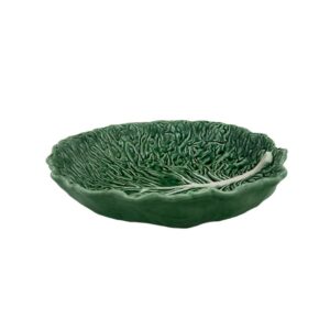 bordallo pinheiro green cabbage earthenware oval salad bowl