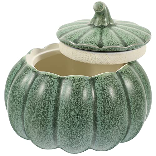 GANAZONO Candy Bowl Ceramic Pumpkin Soup Bowl with Lid Porcelain Dessert Bowl Decorative Casserole Kitchen Stew Pot Cereal Bowl Dinnerware for Microwave Oven Stove Fall Candy Bowl