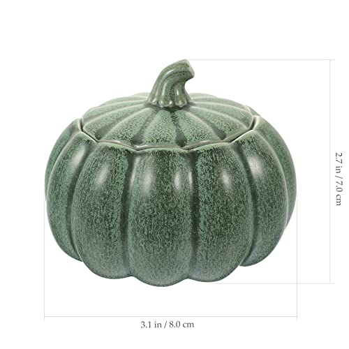 GANAZONO Candy Bowl Ceramic Pumpkin Soup Bowl with Lid Porcelain Dessert Bowl Decorative Casserole Kitchen Stew Pot Cereal Bowl Dinnerware for Microwave Oven Stove Fall Candy Bowl