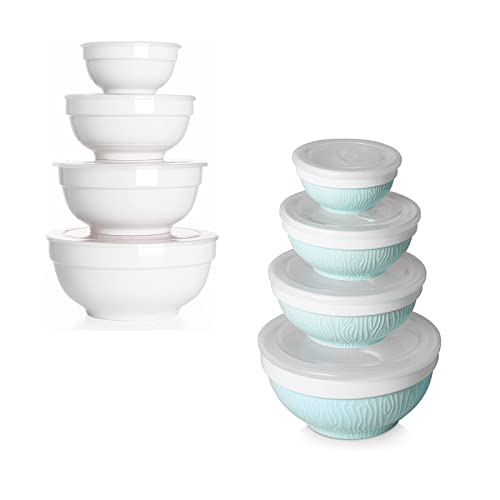 DOWAN Bundle Ceramic Bowls with Lids, Turquoise