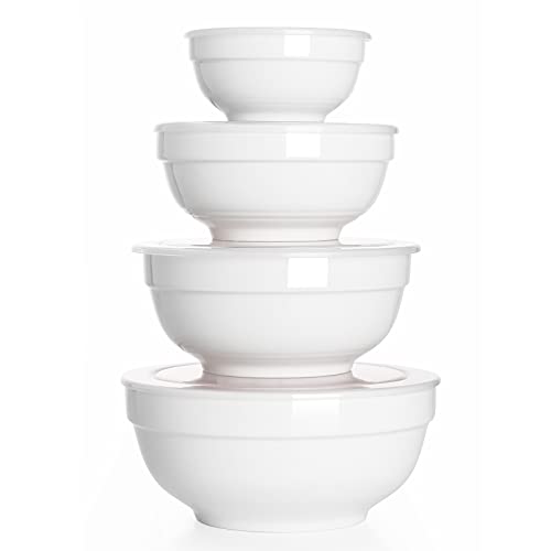 DOWAN Bundle Ceramic Bowls with Lids, Turquoise