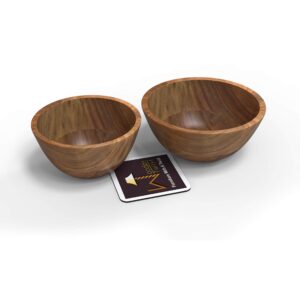 Woode Twist Elegant Acacia Wood Salad Bowl (Design-1)