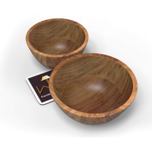 Woode Twist Elegant Acacia Wood Salad Bowl (Design-1)