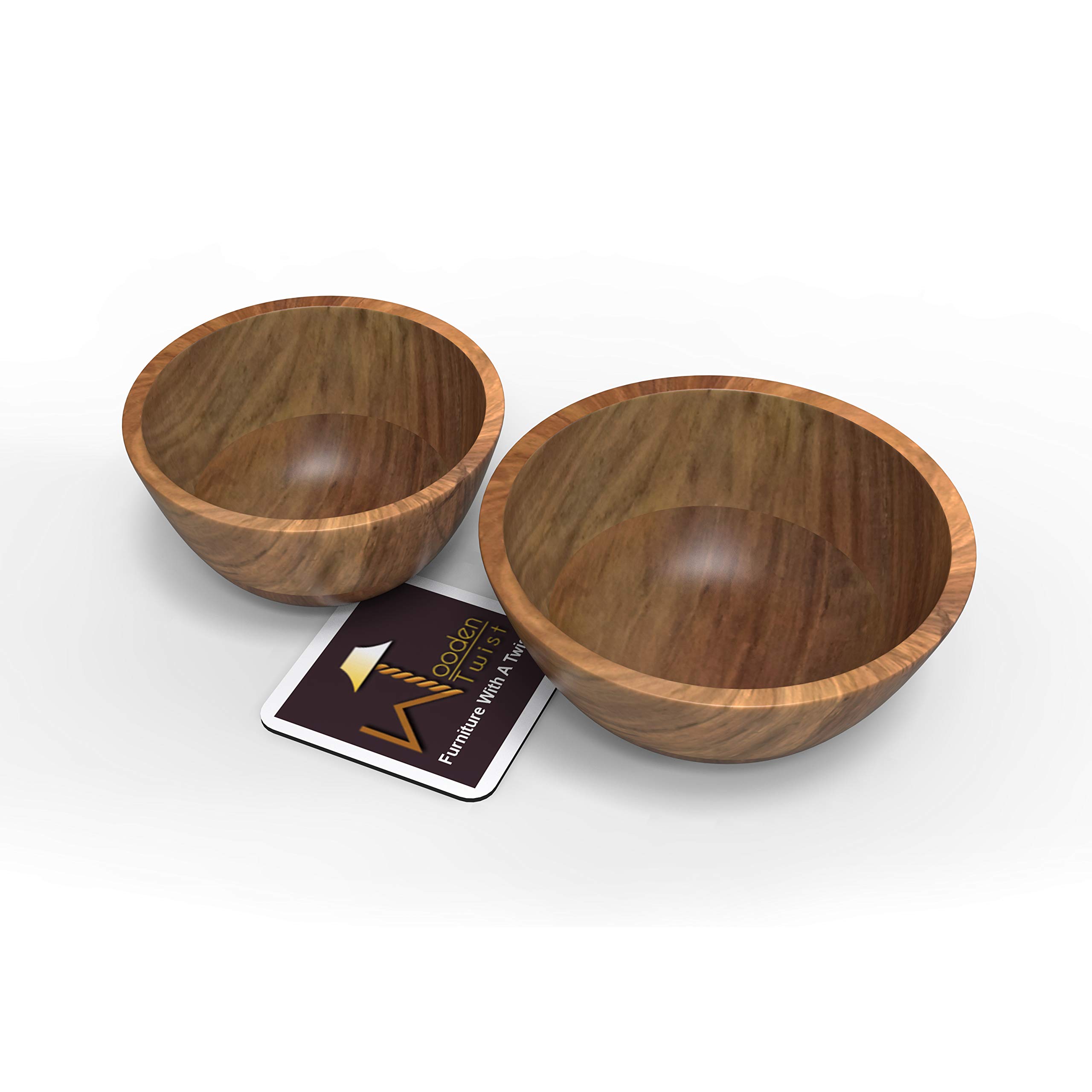 Woode Twist Elegant Acacia Wood Salad Bowl (Design-1)