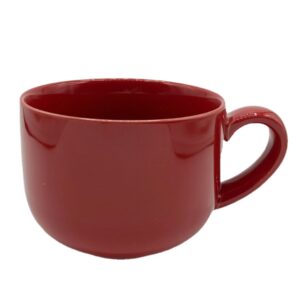 24 ounce extra large latte coffee mug cup or soup bowl with handle - red