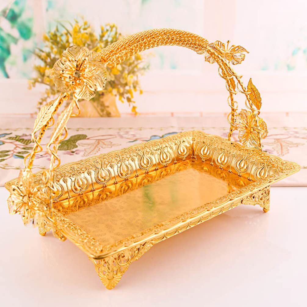 ARTIBETTER Metal Fruit Basket Classical Birthday Cake Alloy