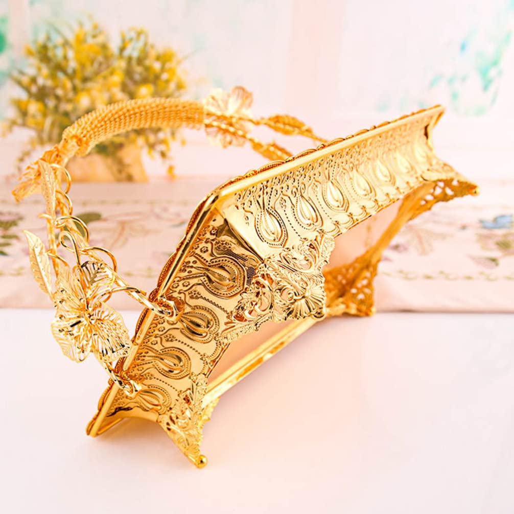 ARTIBETTER Metal Fruit Basket Classical Birthday Cake Alloy