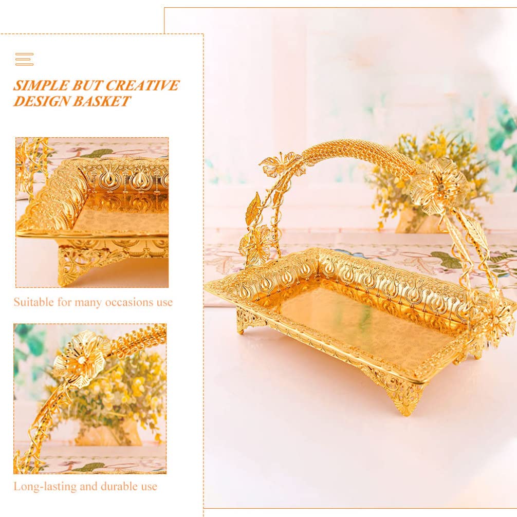 ARTIBETTER Metal Fruit Basket Classical Birthday Cake Alloy