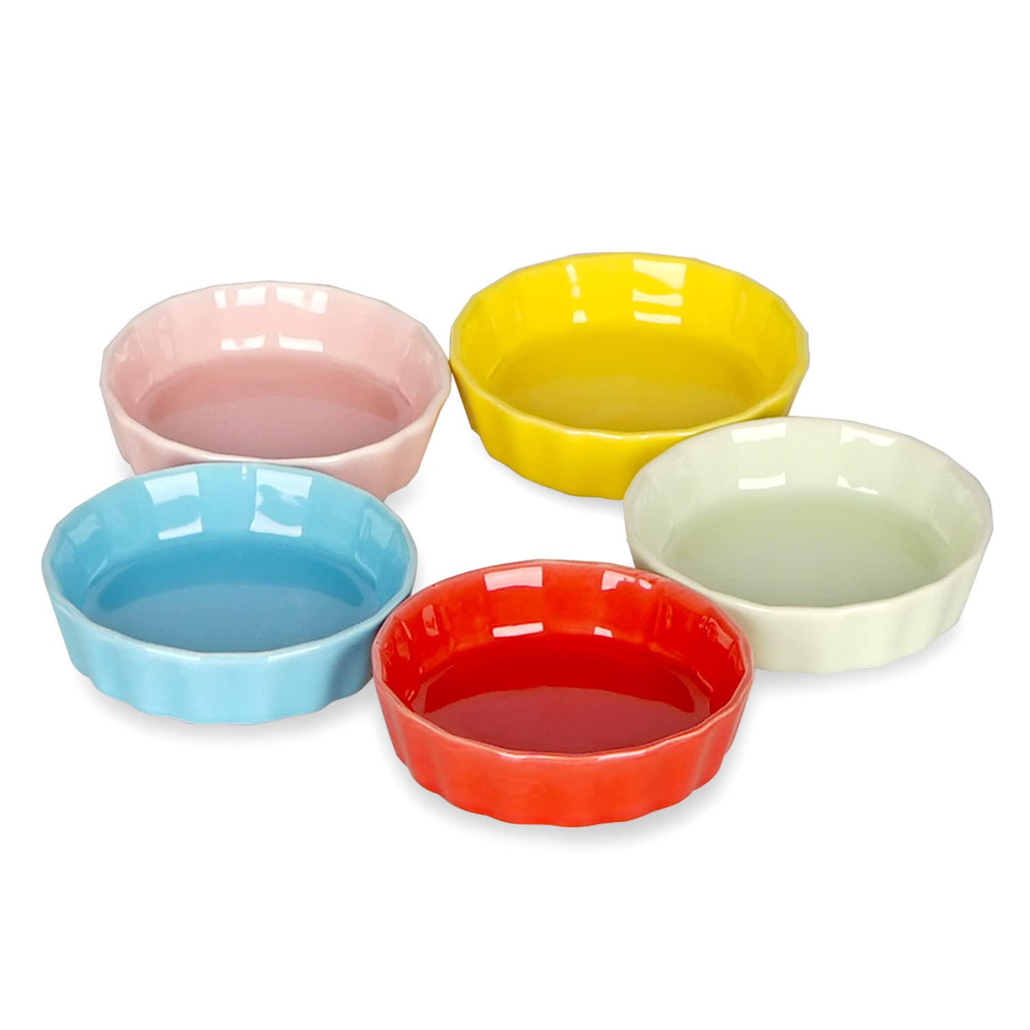 HSOFBLUES Small Dipping Bowls for Soy Sauces, Salsa Dressings, Multi-color, 5 Packs