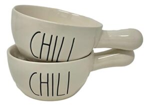 rae dunn chili soup bowls with handle, set of 2.