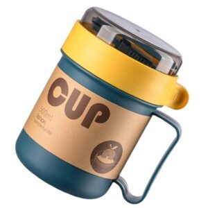 vosarea microwave soup mug lunch bag women coffee mug 1 pc soup mug with lid portable soup mug breakfast cup household milk cup with spoon and handles (500ml) lunch bag women coffee mug