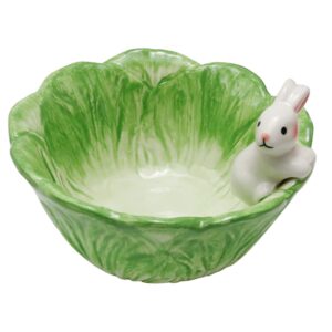 cute ramen bowl ceramic, easter bunny bowl/salad bowl with cabbage rabbit shaped ceramic bowls/candy bowls for kids/rice bowls