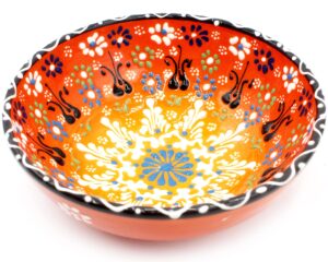 küchengeräte 6.2" inc0 hand-painted decorative turkish ceramic bowl - handcrafted serving bowl for snacks salad noodle cereal rice soup pasta serving - best gift set