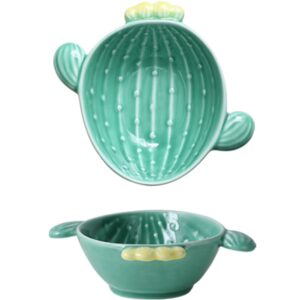 wayuto ceramic salad serving bowl cactus bowl food serving bowl ice cream bowl rice cereal bowl yoghourt bowl for home, kitchen and restaurant table decoration cactus bowl