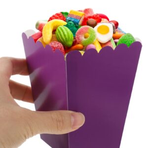 jojofuny 50pcs Boxes Popcorn Box Snack Candy Popcorn Bags Snack Containers Paper Popcorn Buckets Popcorn Cups Mini Popcorn Buckets 250g White Cardboard Purple Disposable Ice Bucket