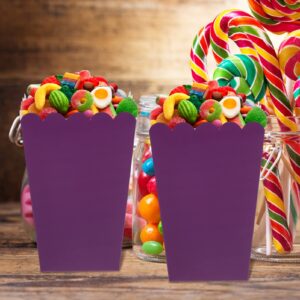 jojofuny 50pcs Boxes Popcorn Box Snack Candy Popcorn Bags Snack Containers Paper Popcorn Buckets Popcorn Cups Mini Popcorn Buckets 250g White Cardboard Purple Disposable Ice Bucket