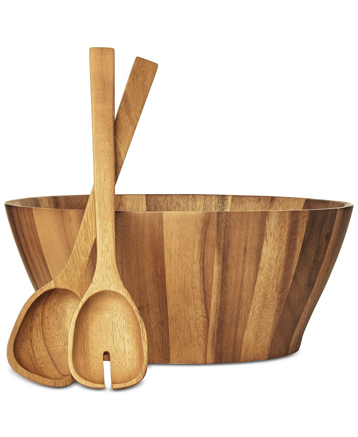 The Cellar Acacia wood 3-Pc. Salad Serving Set Bowl with 2 Servers