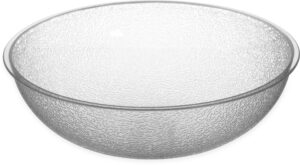 carlisle foodservice products 721207 round pebbled salad serving bowl, 5.5 quart, clear