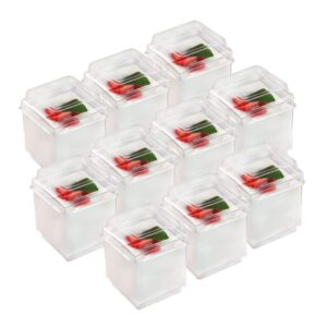 gadpiparty mousse cups 20 transparent square with lids, plastic parfait cups appetizer tasting shooter cups reusable serving containers for mousse ice cream fruit and pudding