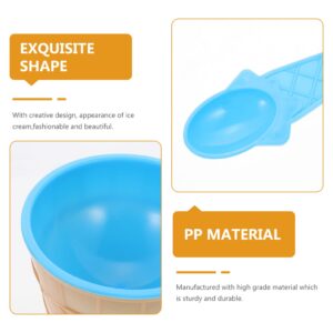 Zerodeko 4 Sets Plastic Ice Cream Bowl with Spoons Double Layer Ice Cream Cups Candy Color Reusable Dessert Bowls Sundae Cups Yogurt Dishes Mixing Bowls