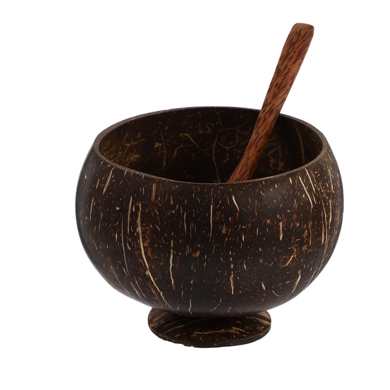 ULTNICE 1 Set Natural Coconut Shell Cups With Spoon Coconut Shell Dessert Ice Cream Serving Bowl Cup Wood Bowls For Parties Catering Restaurantware Coffee