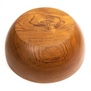 Rainforest Bowls Set of 4 7" Large Classic Javanese Teak Wood Bowls- Perfect for Everyday Use, Hot & Cold Friendly, Ultra-Durable- Premium Solid Wooden Bowls Handcrafted by Indonesian Artisans