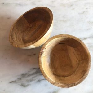 Fairwood Way Wooden Salad Bowl Set - Two 7” Wooden Bowls for Food - Wooden Salad Bowls for Individual Servings