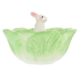 ceramic bunny cabbage bowl fruit salad bowl kids easter rabbit food snack serving bowl tableware easter bunny home decoration