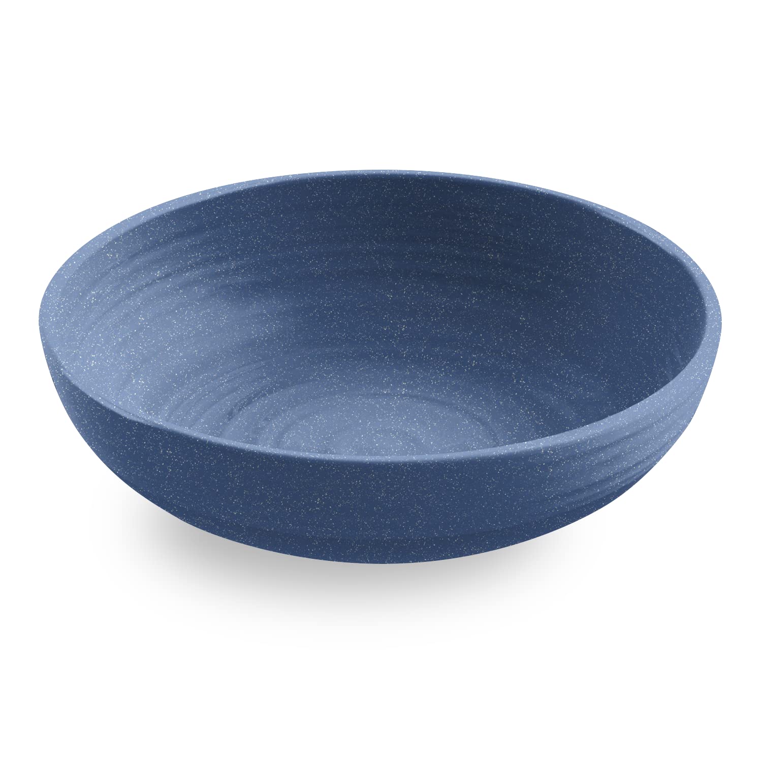 TarHong Planta Artisan Solids Low Bowl, Planta (Majority Plant Based with Melamine Binder), Shatterproof, Indoor/Outdoor Entertaining, Matte Blue, Set of 6