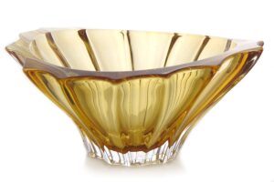 bohemian crystal au52290, 8.8" plantica candy bowl, amber bohemian fruit bowl, ice cream bowl