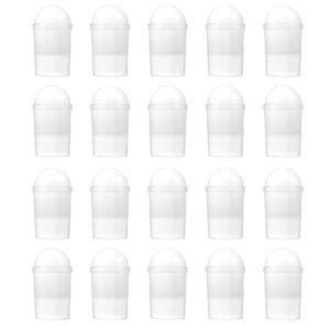 hemoton clear dessert cups 20pcs disposable dessert cups plastic small appetizer cups clear cupcake cups sundae cups diy tasting shot glasses with lids for snacks mousse parfaits puddings