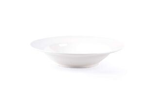 homevss, bone china rim shape, elegance white pasta/soup plate/bowl 12oz, case of 6