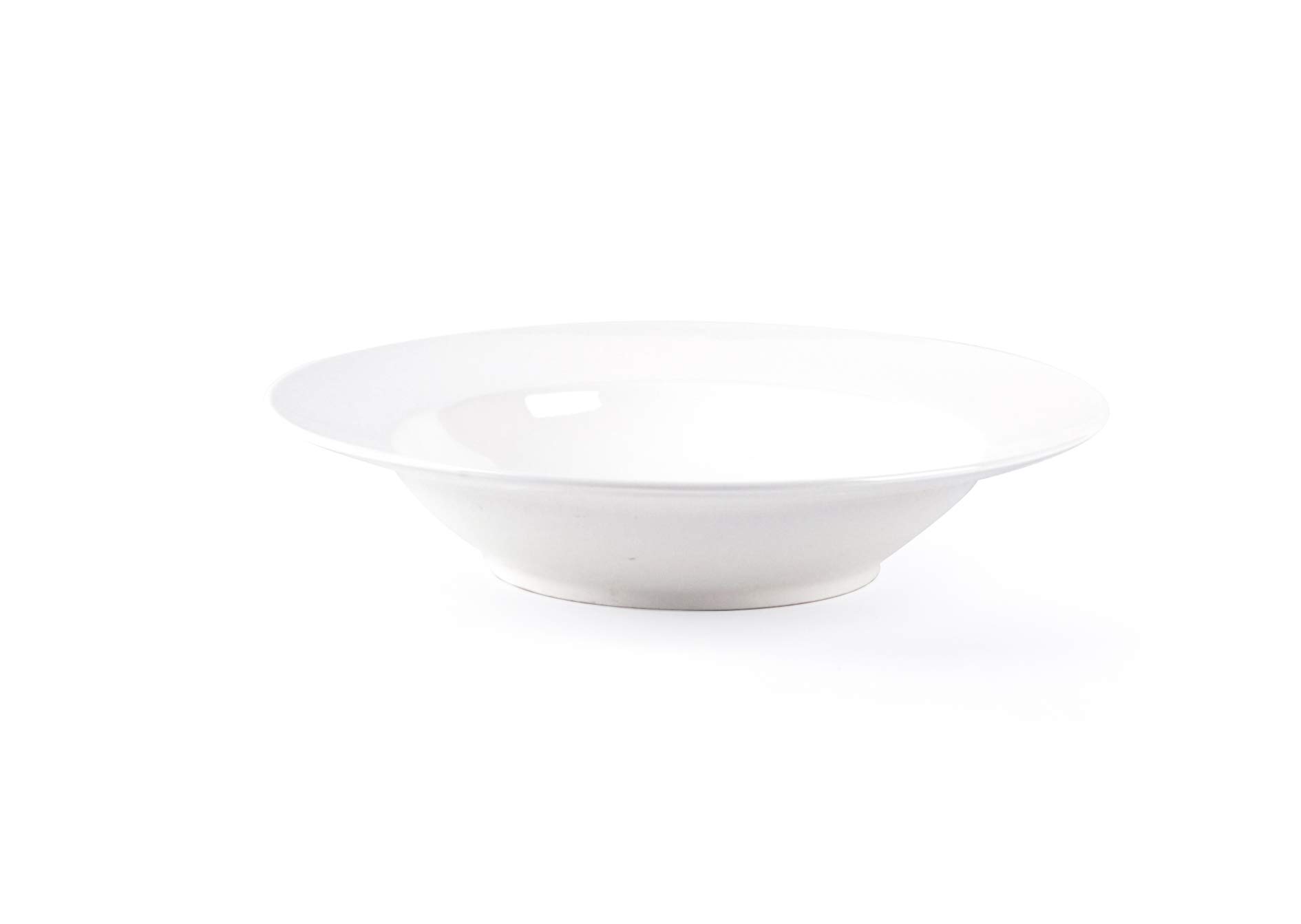 HomeVss, Bone China Rim Shape, Elegance White Pasta/Soup Plate/Bowl 12oz, Case of 6