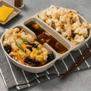 LOVENATURE Korean Tteokbokki Plate Set, Melamine Korean Traditional Snack Dinnerware,Indoor and Outdoor Party Dish, Dipping and mixing bowl. 부먹찍먹 그릇,떡볶이 분식세트