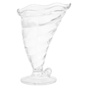 toyandona clear container footed dessert cup crystal tall ice cream cup clear custard cup decorative trifle bowl for parfait sundae fruit snack cocktail condiment serveware 340ml clear tumbler