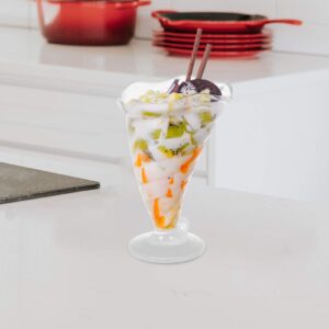 TOYANDONA Clear Container Footed Dessert Cup Crystal Tall Ice Cream Cup Clear Custard Cup Decorative Trifle Bowl for Parfait Sundae Fruit Snack Cocktail Condiment Serveware 340ml Clear Tumbler